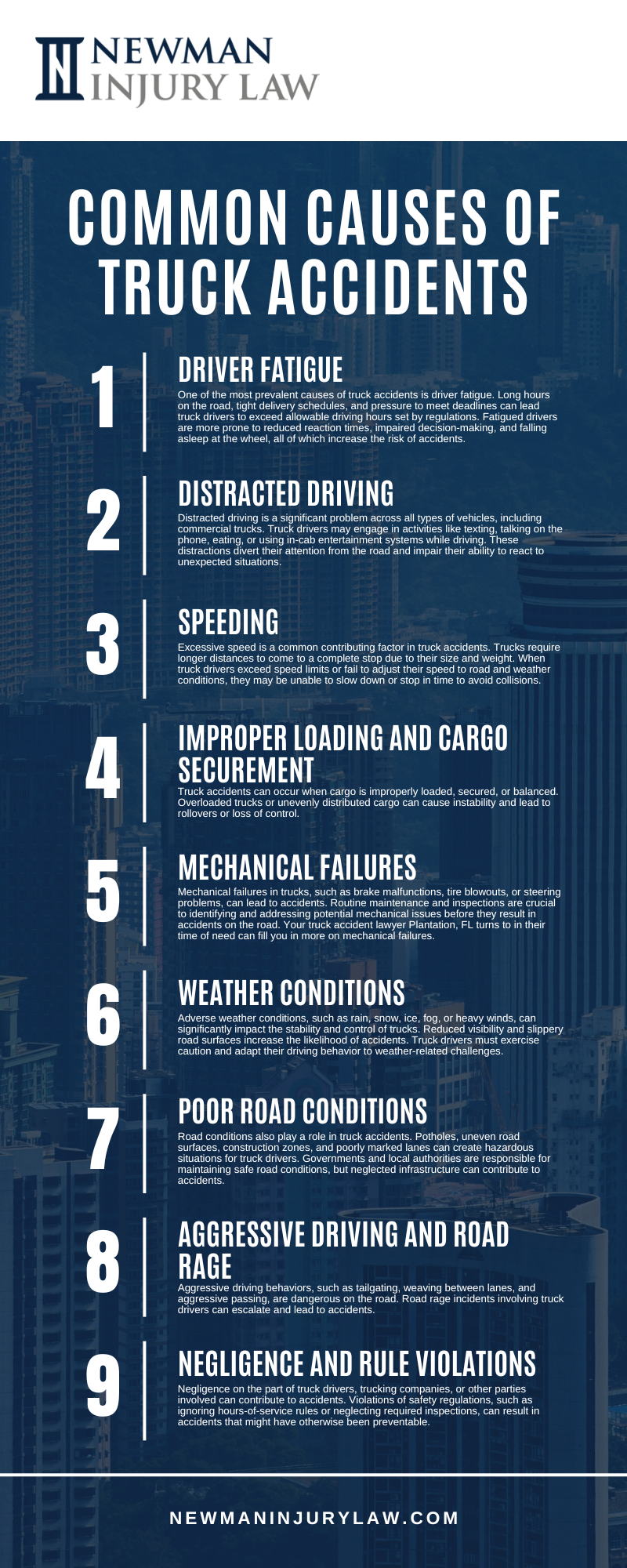 Common Causes Of Truck Accidents Infographic